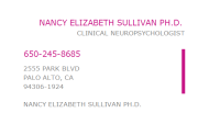 Nancy Elizabeth Sullivan, PHD